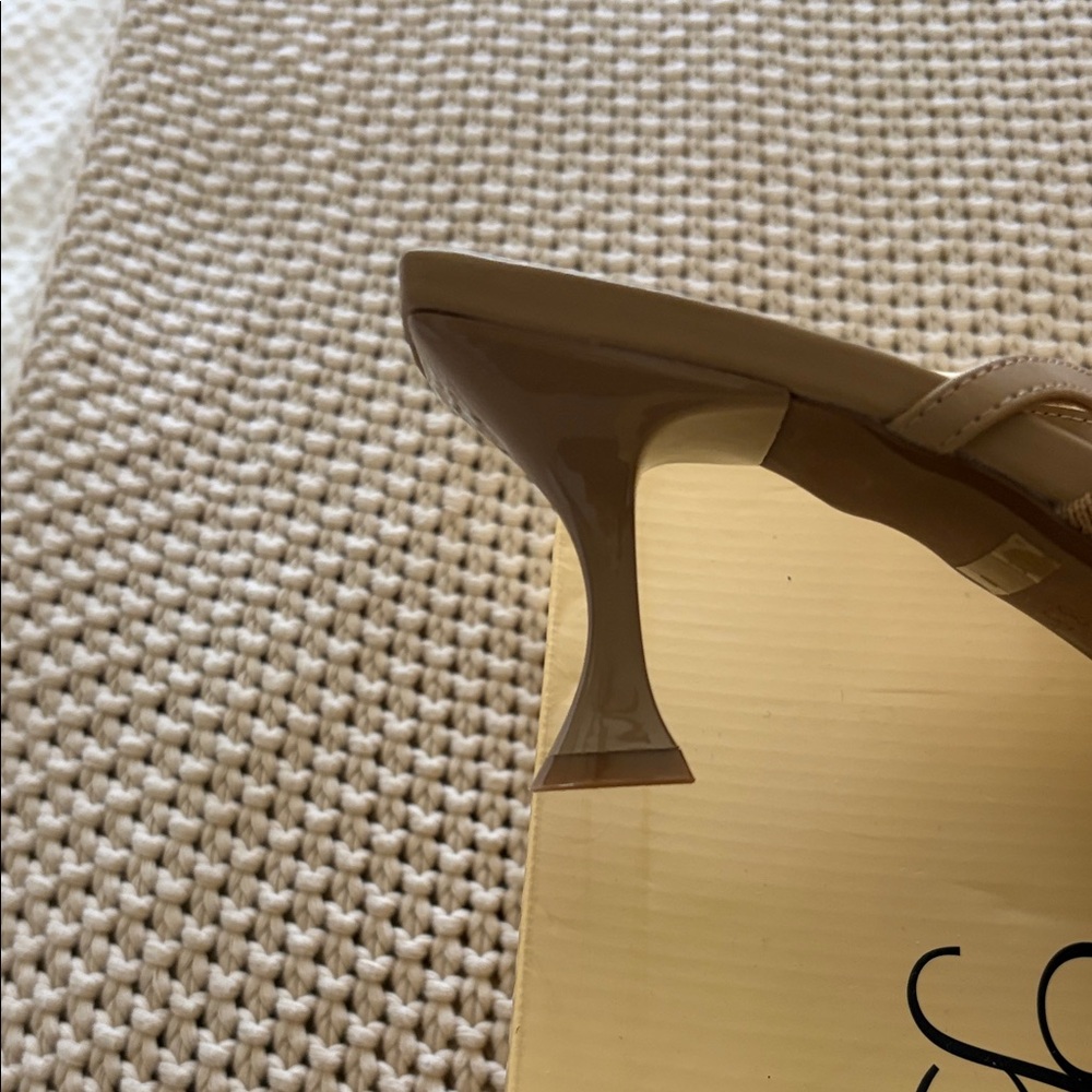 Pointed Toe Knit Slingback Mule in Brown with Bow Accent - Picture 7 of 7